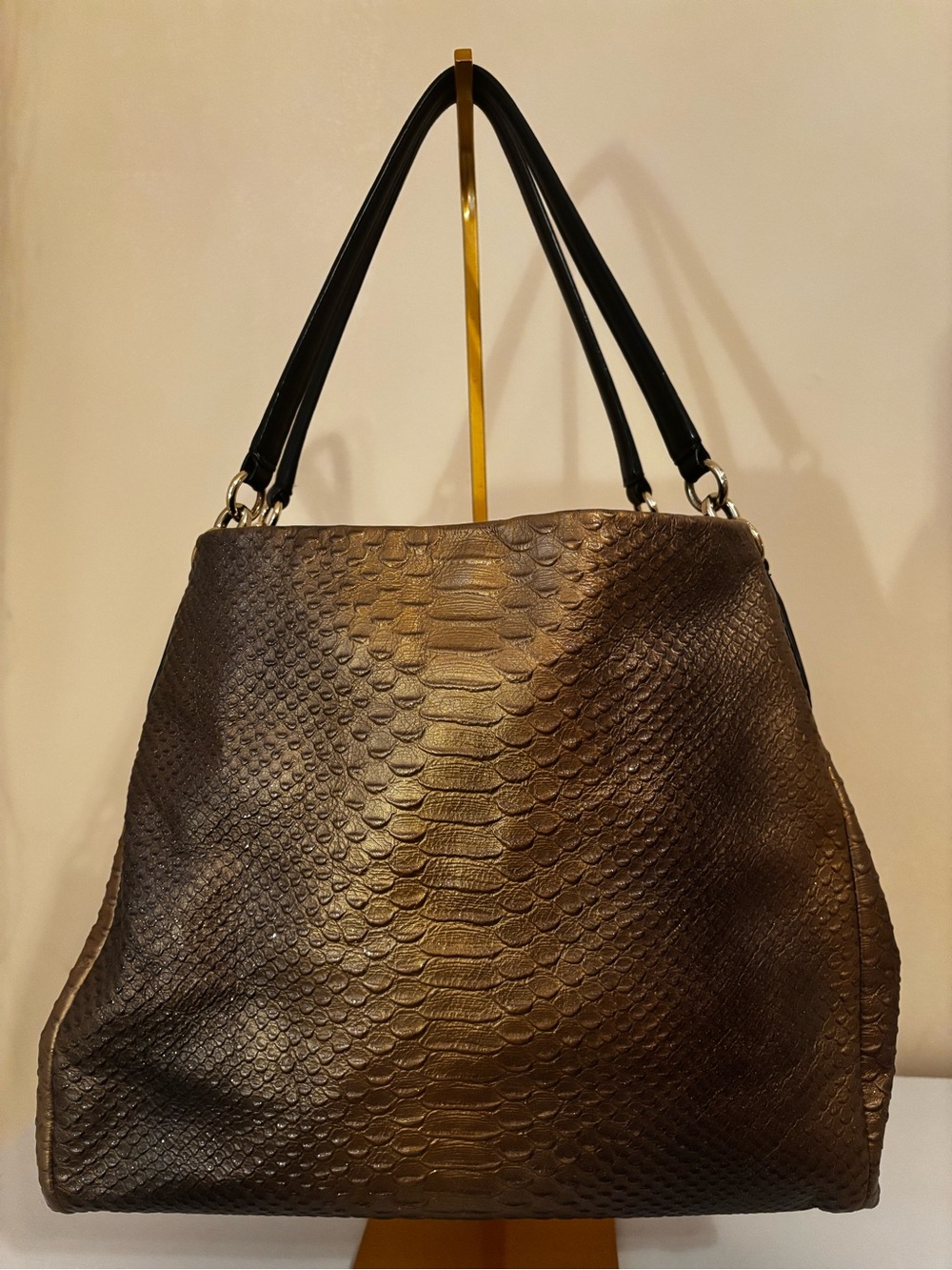 COACH LIKE NEW - MADISON PHOEBE METALLIC shoulder bag - pebbled Snakeskin
